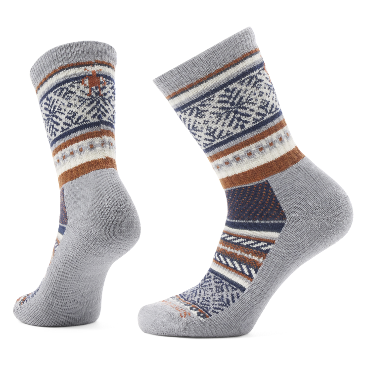 Smartwool Men&#39;s Everyday Fair Isle Sweater Crew Socks 039 ight Gray / L