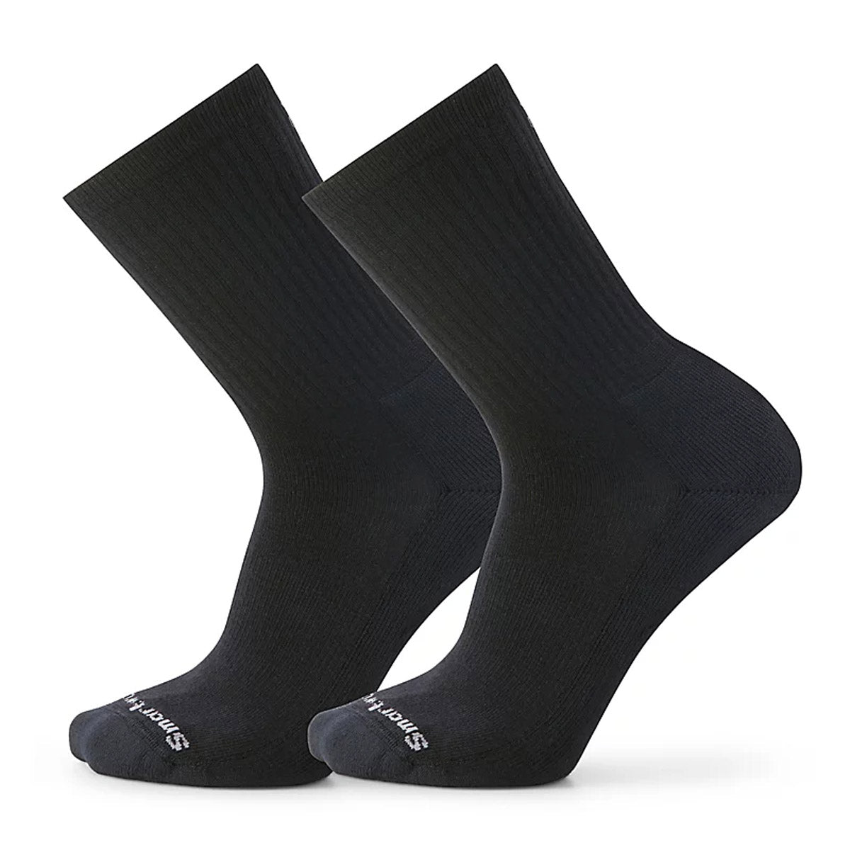 Smartwool Men&#39;s Everyday Solid Rib Crew Socks 2 Pack Black