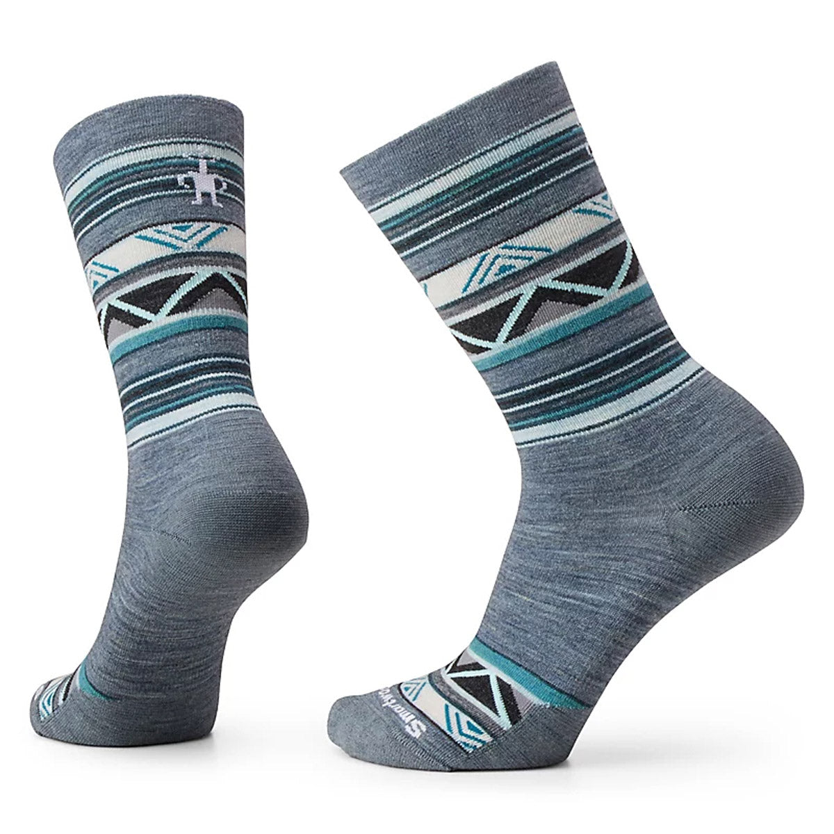 Smartwool Everyday Zig Zag Valley Crew Socks Pewter Blue