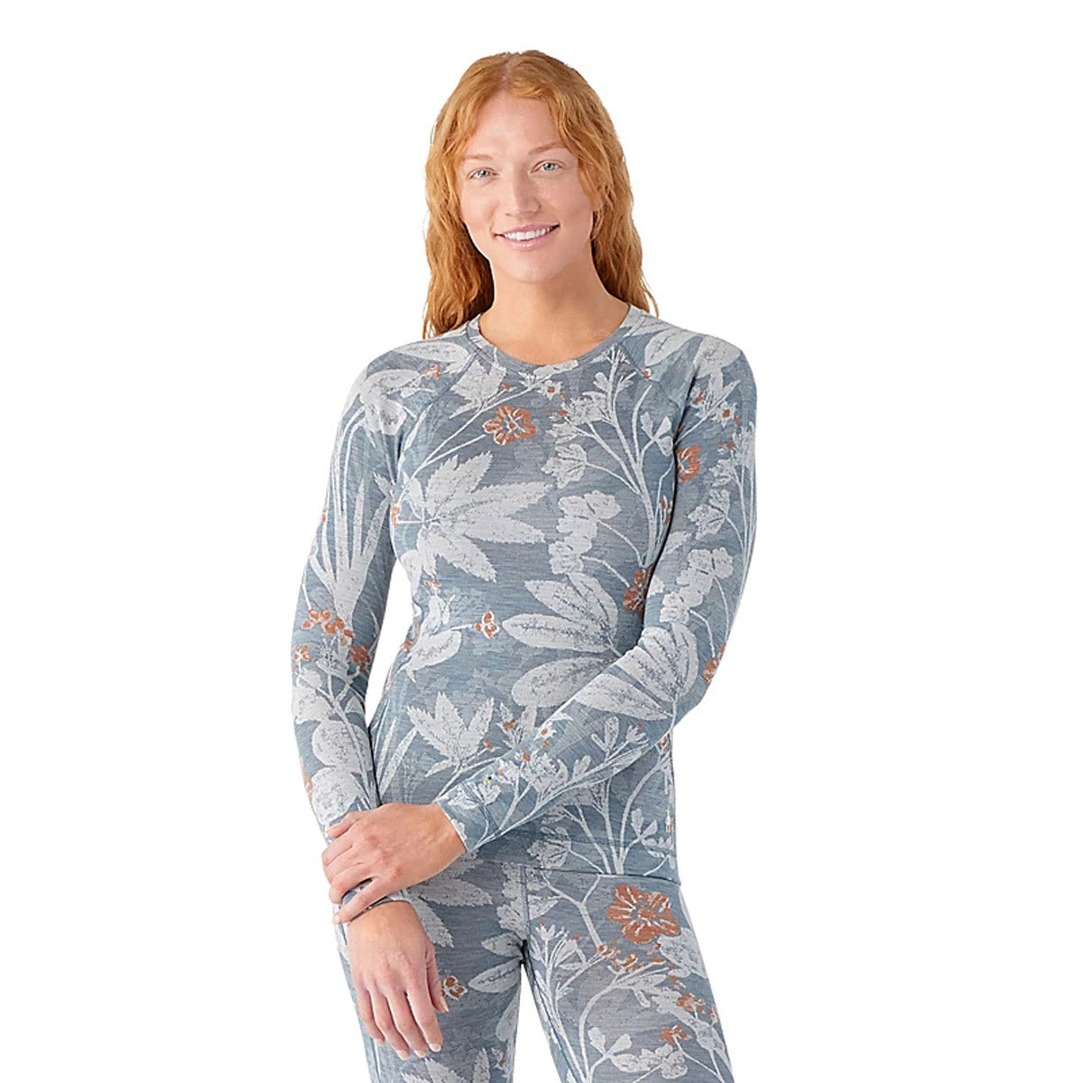 Smartwool Women's Classic Thermal Merino Base Layer Crew Winter ky Floral / S