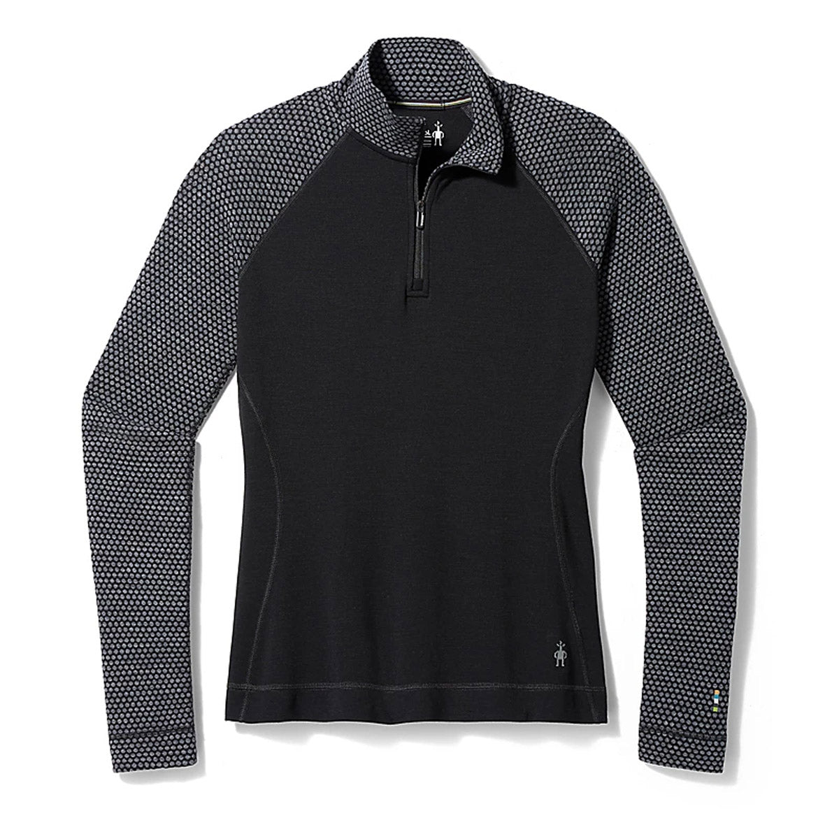 Smartwool Women&#39;s Classic Thermal Merino Base Layer 1/4 Zip Black Dot