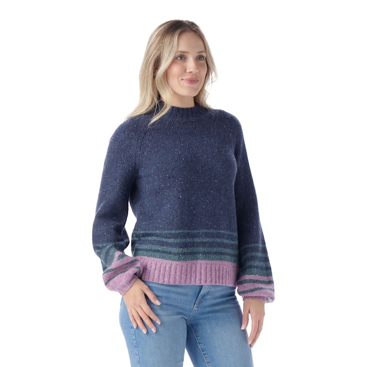Smartwool Womens Cozy Lodge Ombre Sweater 108 Deep Navy Heather