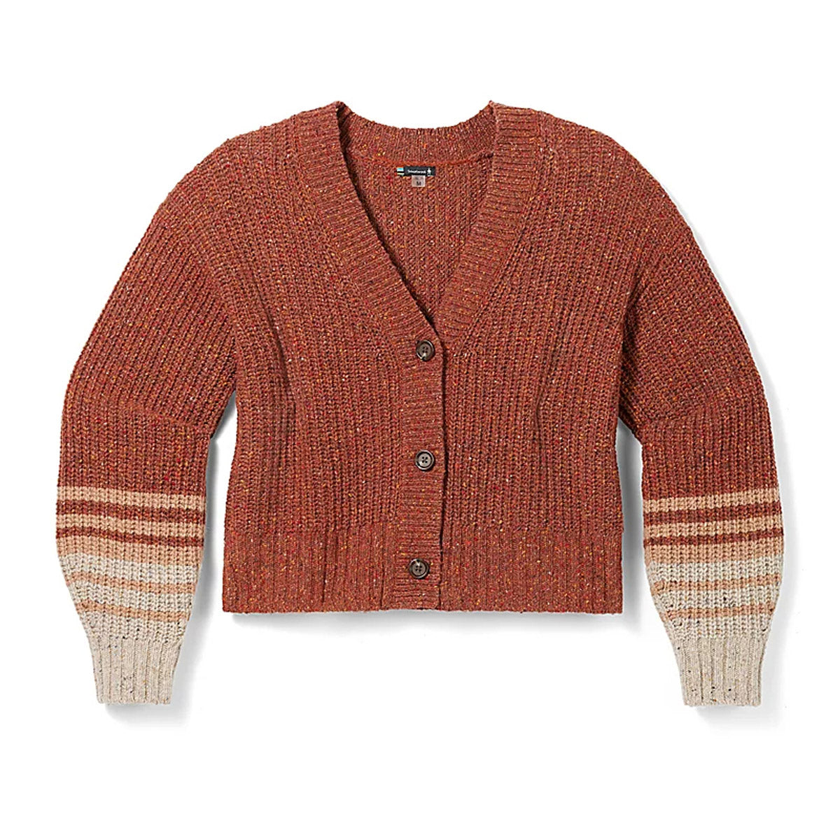 Smartwool Women's Cozy Lodge Cropped Cardigan Sweater Pecan Brown Heather