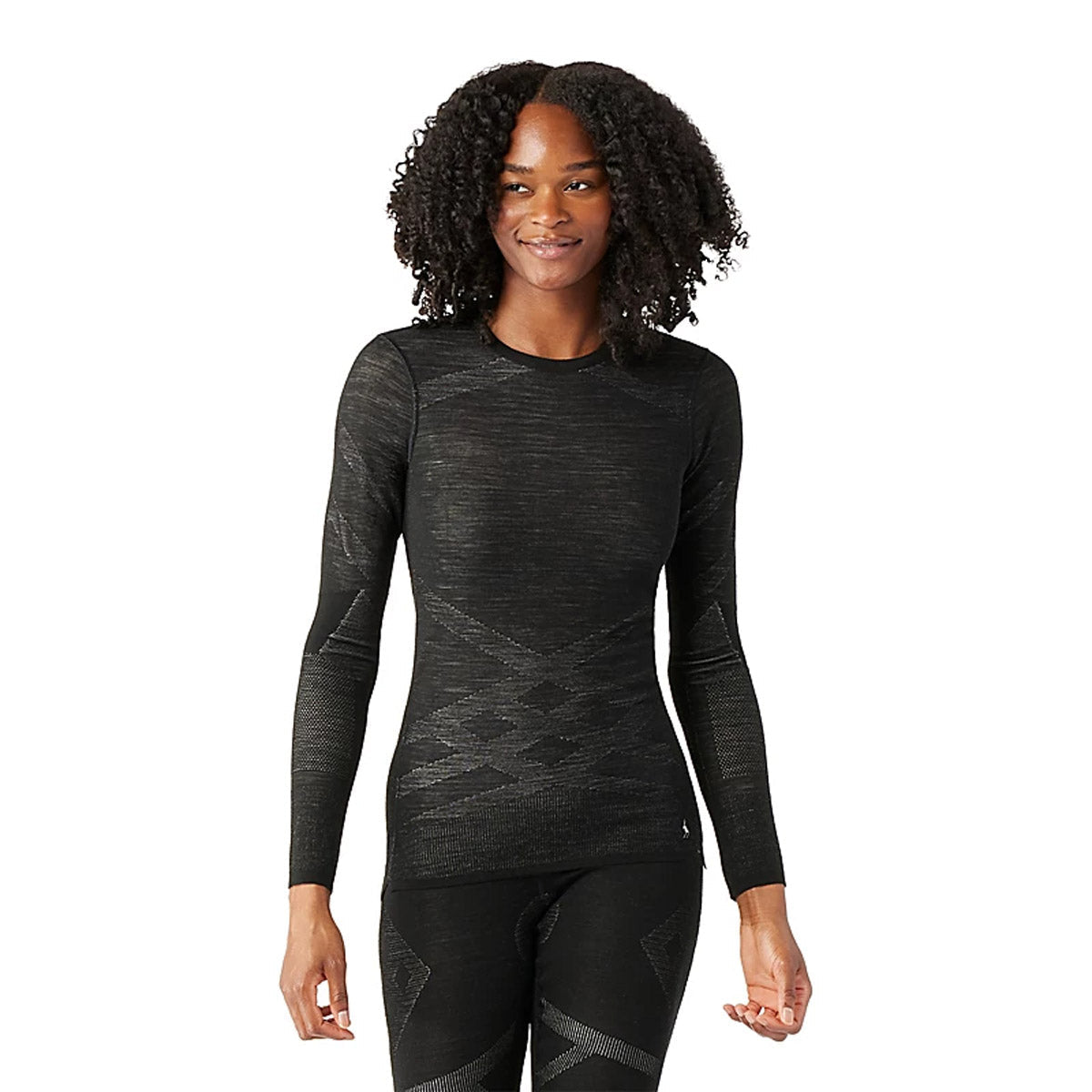 Smartwool Women's Intraknit Thermal Merino Base Layer Crew Black/White