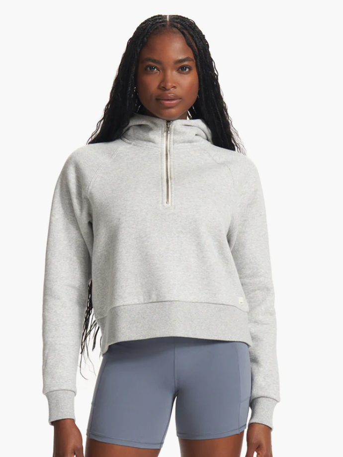 Vuori W Restore 1/2 Zip Hoodie LHG Light Heather Grey