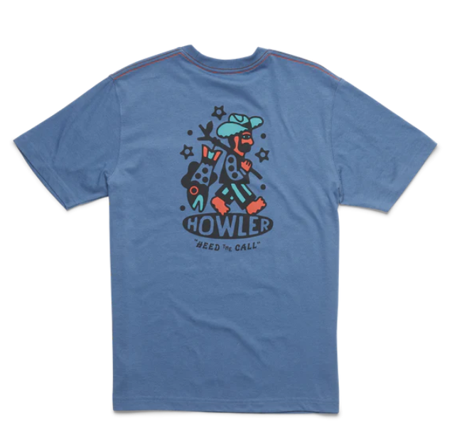 Howler Brothers Mens Select Pocket T-Shirt BLU Travelin Light: Blue irage / M