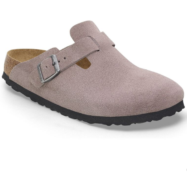 Birkenstock Boston Soft Footbed Suede Leather Faded Purple