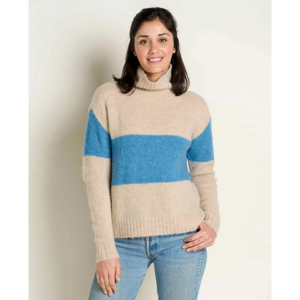 Toad&Co. Women's Toddy T-Neck Sweater Glacier