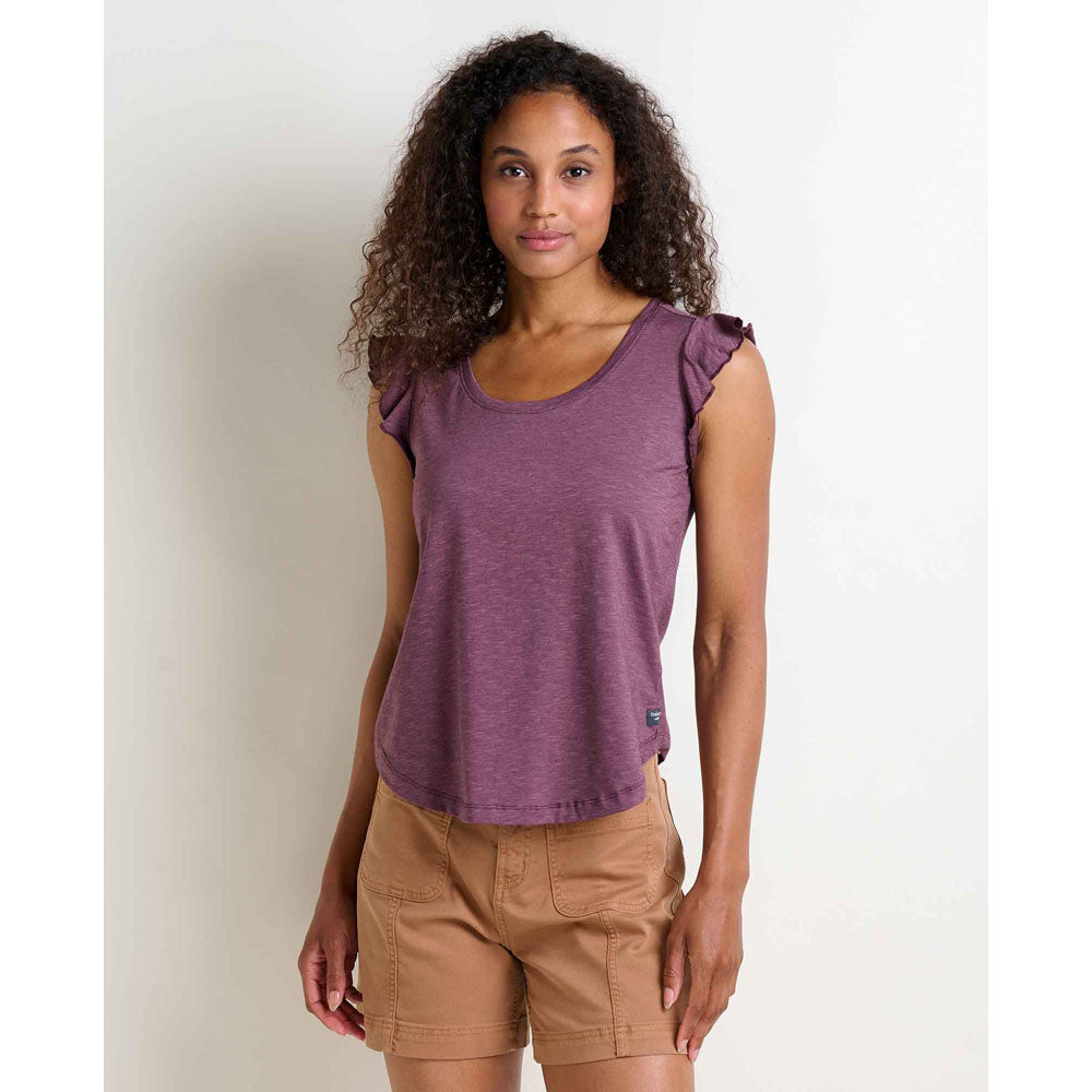 Toad&Co. Womens Rufflita II Tee Huckleberry