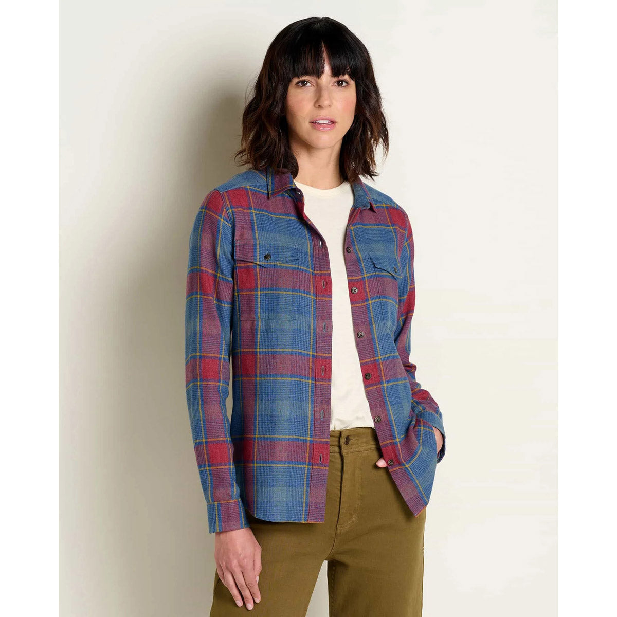 Toad&Co. Women's Re-Form Flannel Long Sleeve Shirt Garnet