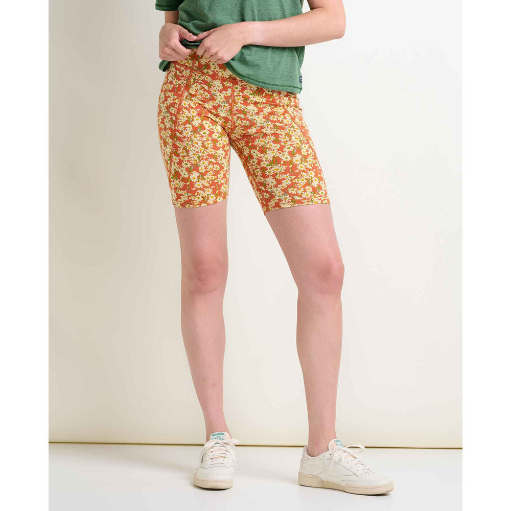 Toad&Co. Womens Terrane Bike Short Mango Daisy Field Print