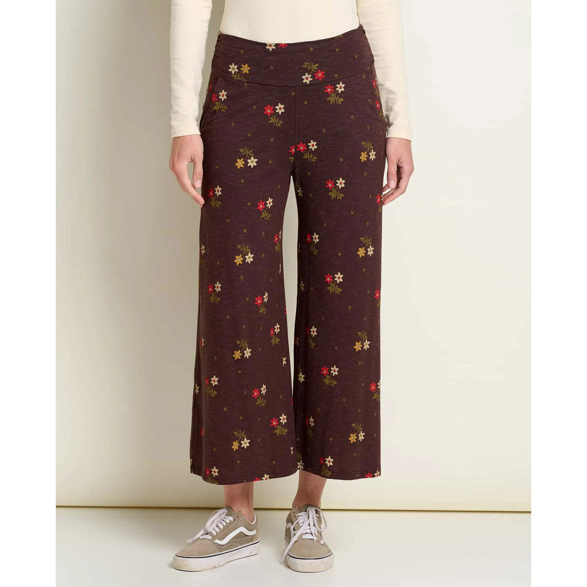 Toad&Co. Women's Chaka Wide Leg Pant Carob Duo Print