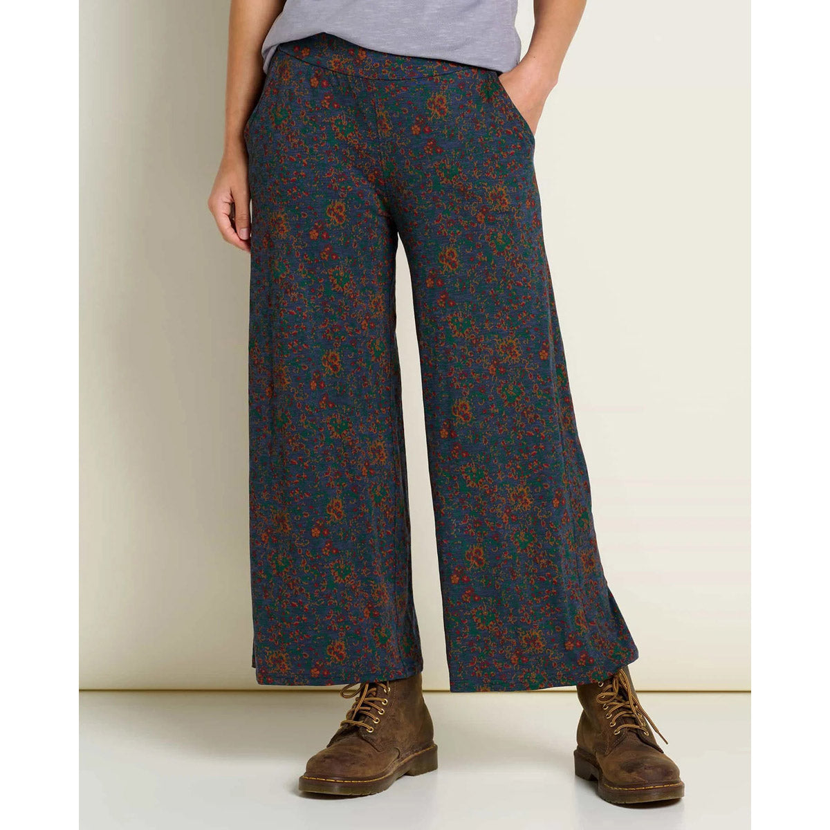 Toad&Co. Women's Chaka Wide Leg Pant True Navy Paisley Print