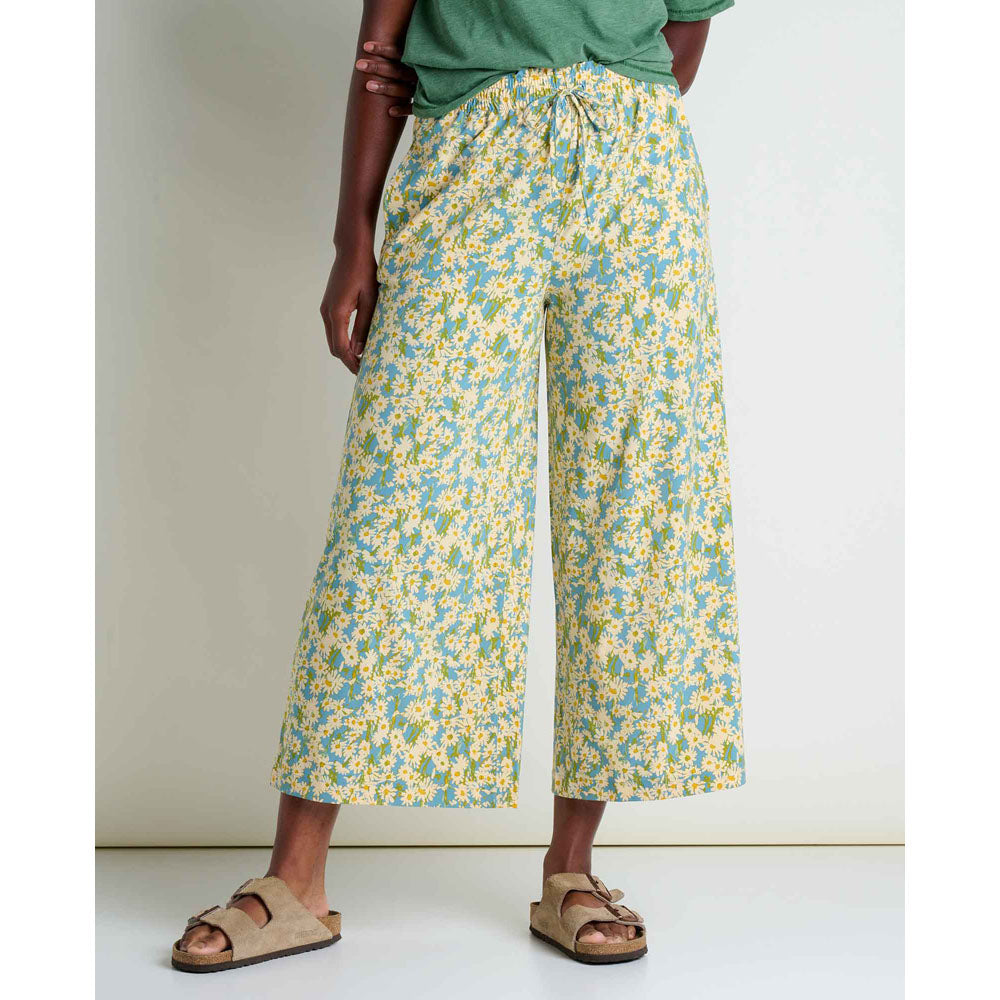 Toad&Co. Womens Sunkissed Wide Leg Pant II Glacier Daisy Field Print