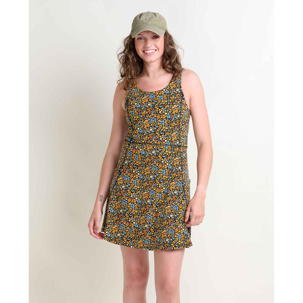 Toad&Co. Womens Seleena Skort Dress Black Ditsy Print