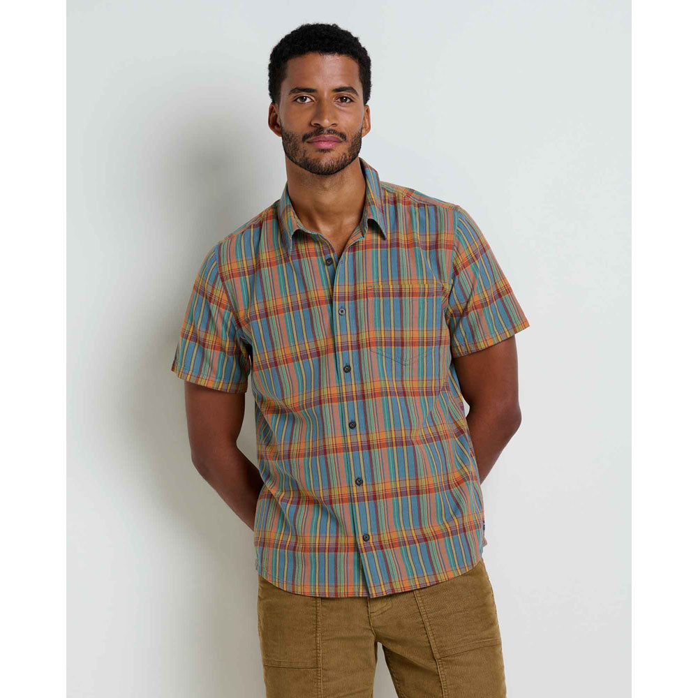 Toad&amp;Co. Mens Airscape Short Sleeve Shirt North Shore Plaid