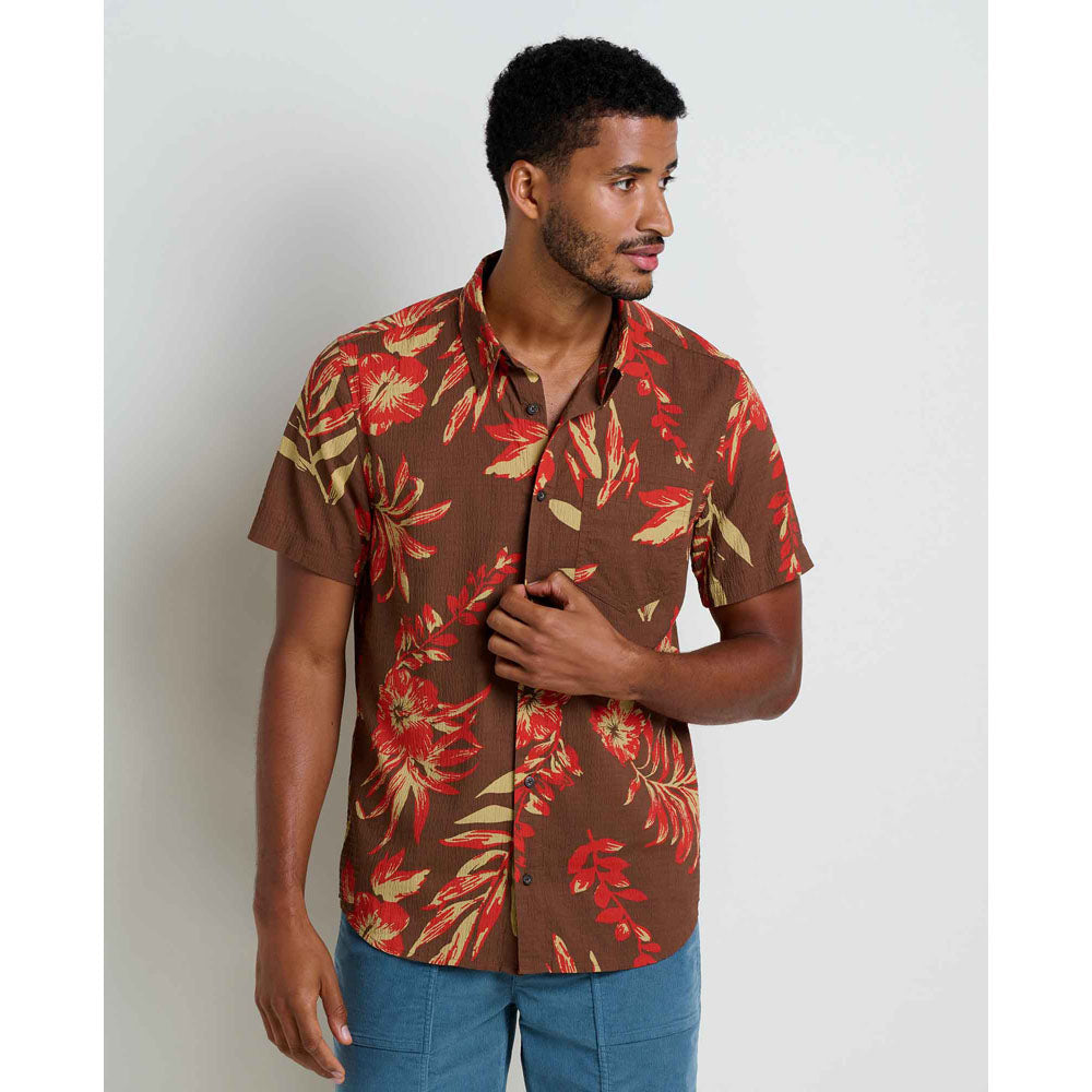 Toad&Co. Mens Fletch Short Sleeve Shirt Partridge Hawaiian Print