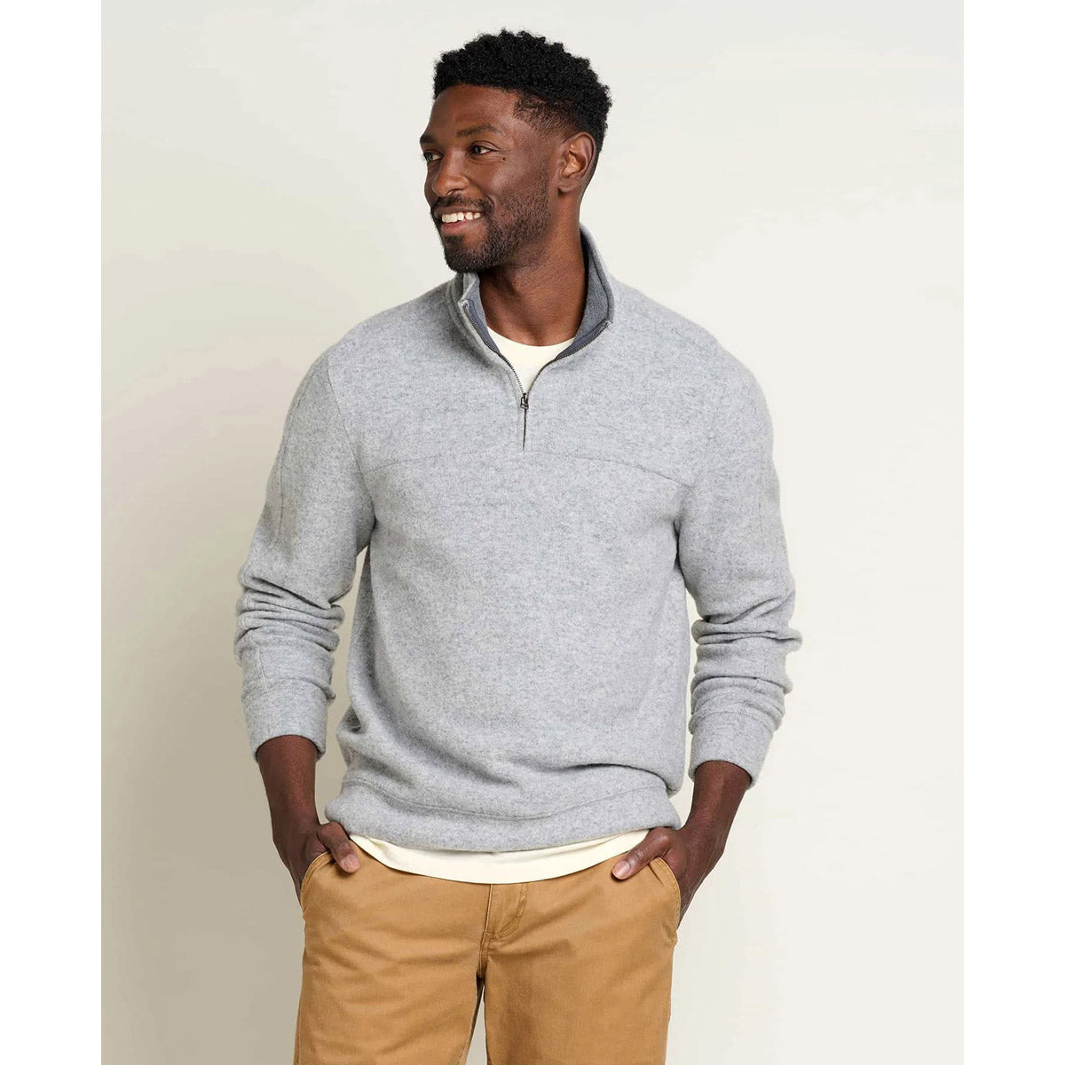 Toad&Co. Men's Kennicott 1/4 Zip Sweater Heather Grey