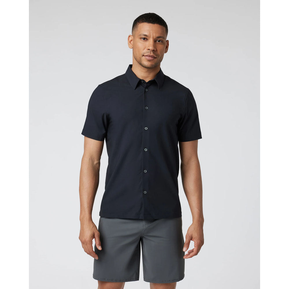 Vuori M SS Manhattan Button Down Black