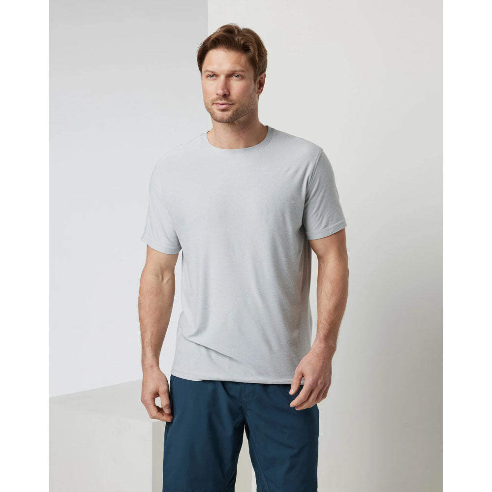Vuori Mens Strato Tech Tee Platinum Heather