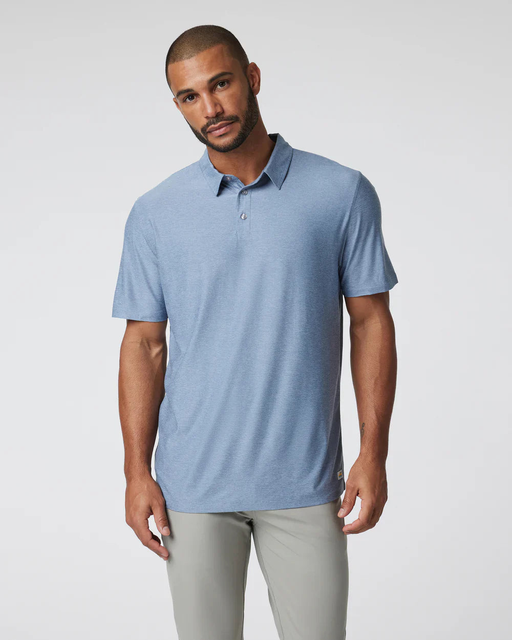 Vuori Mens Strato Tech Polo HFR Faded Rose Heather
