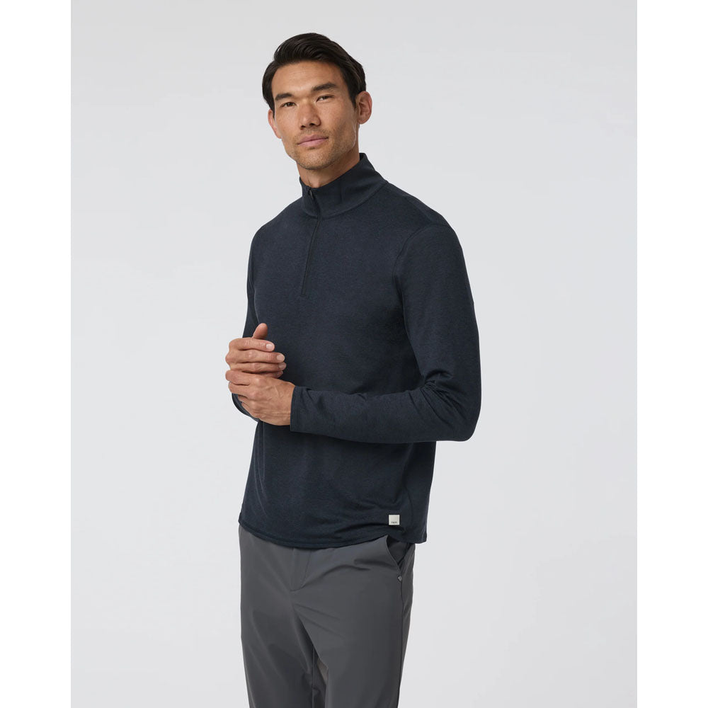 Vuori M Ponto 1/2 Zip Mock Neck Ink Heather