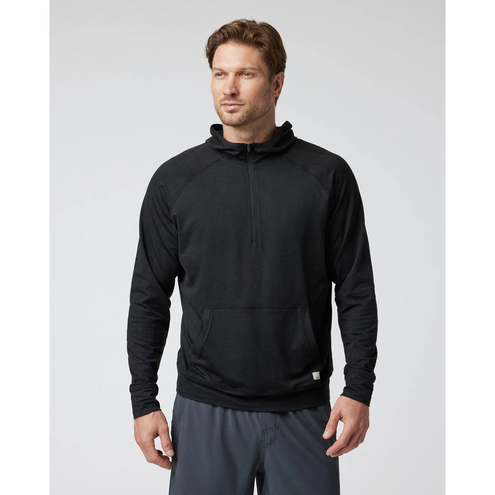 Vuori Mens Ponto Performane 1/2 Zip Hoodie Black Heather