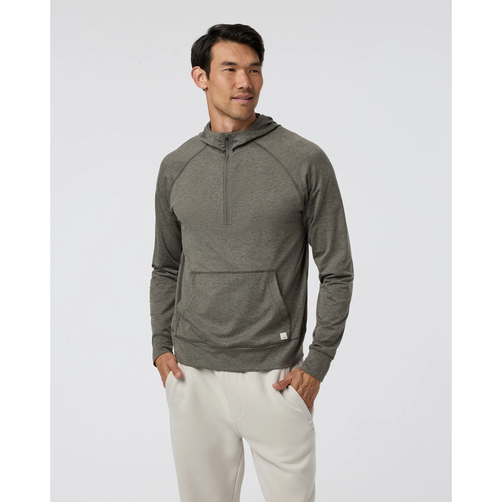 Vuori Mens Ponto Performane 1/2 Zip Hoodie Warm Grey Heather