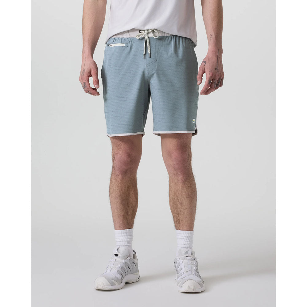 Vuori Mens Banks Short Dusty Blue Slub Stripe