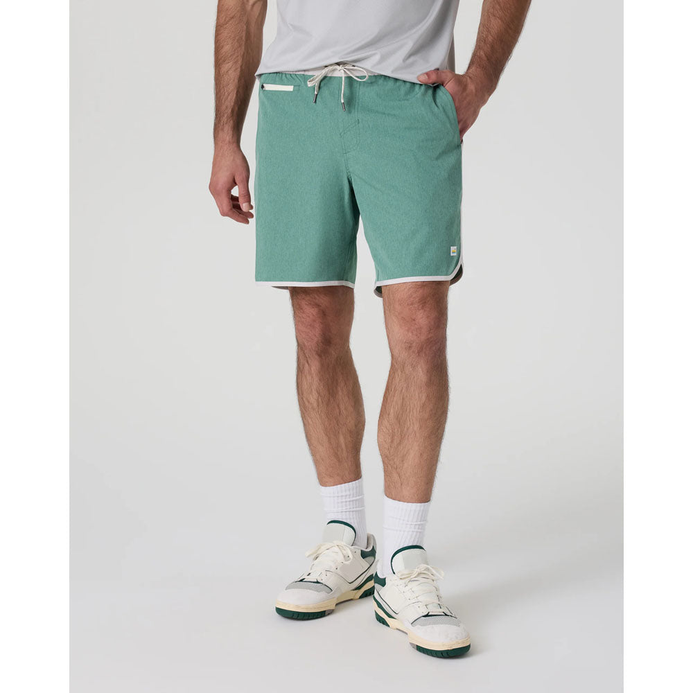 Vuori Mens Banks Short Hedge Green Linen Texture