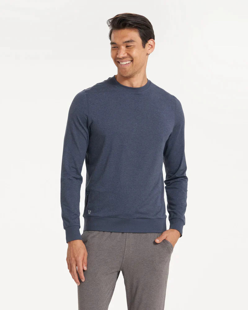 Vuori Men&#39;s Ponto Performance Crew HDA Dark Salt Heather