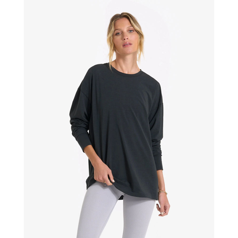 Vuori W LS Feather Tee Washed Black