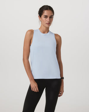 Vuori Womens Energy Top Long LBH Electric Blue Heather