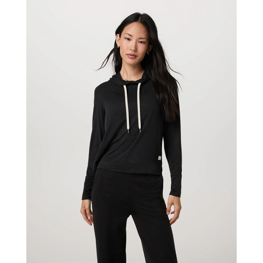 Vuori Womens Halo Essential Hoodie Black Heather