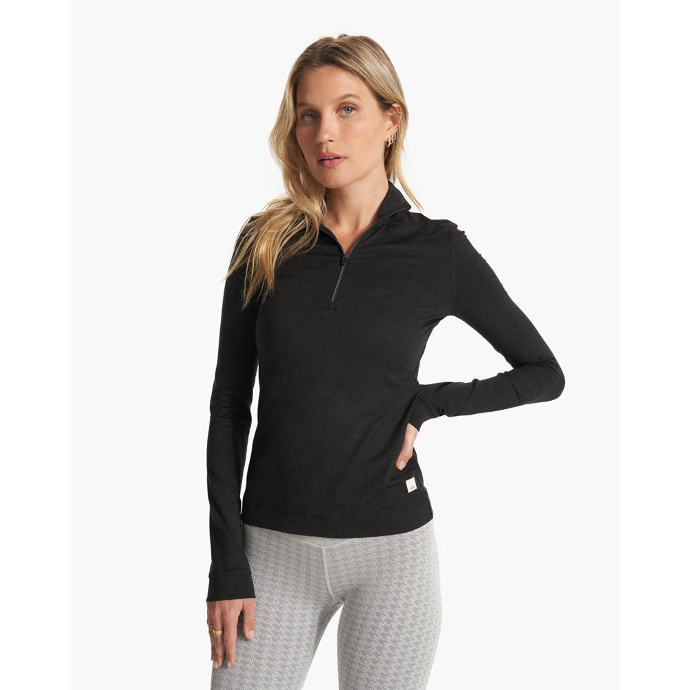 Vuori W Halo Essential Half Zip Black Heather