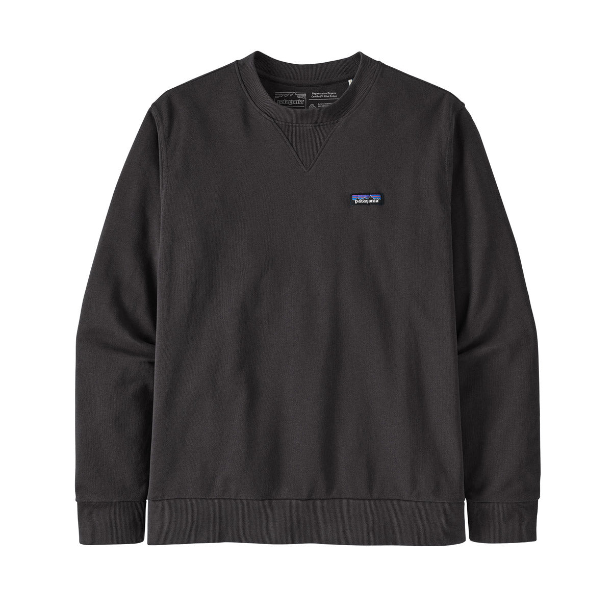 Patagonia Men&#39;s Regenerative Organic Certified Cotton Crewneck Sweatshirt Ink Black