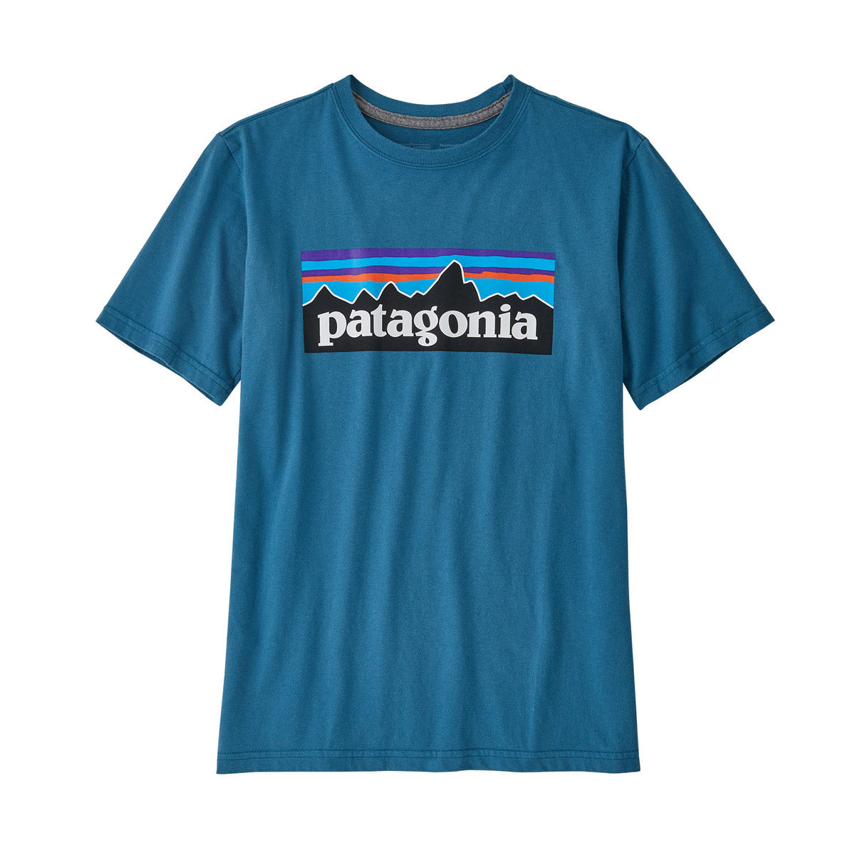 Patagonia Kids&#39; Regenerative Organic Certified Cotton P-6 Logo T-Shirt Wavy Blue