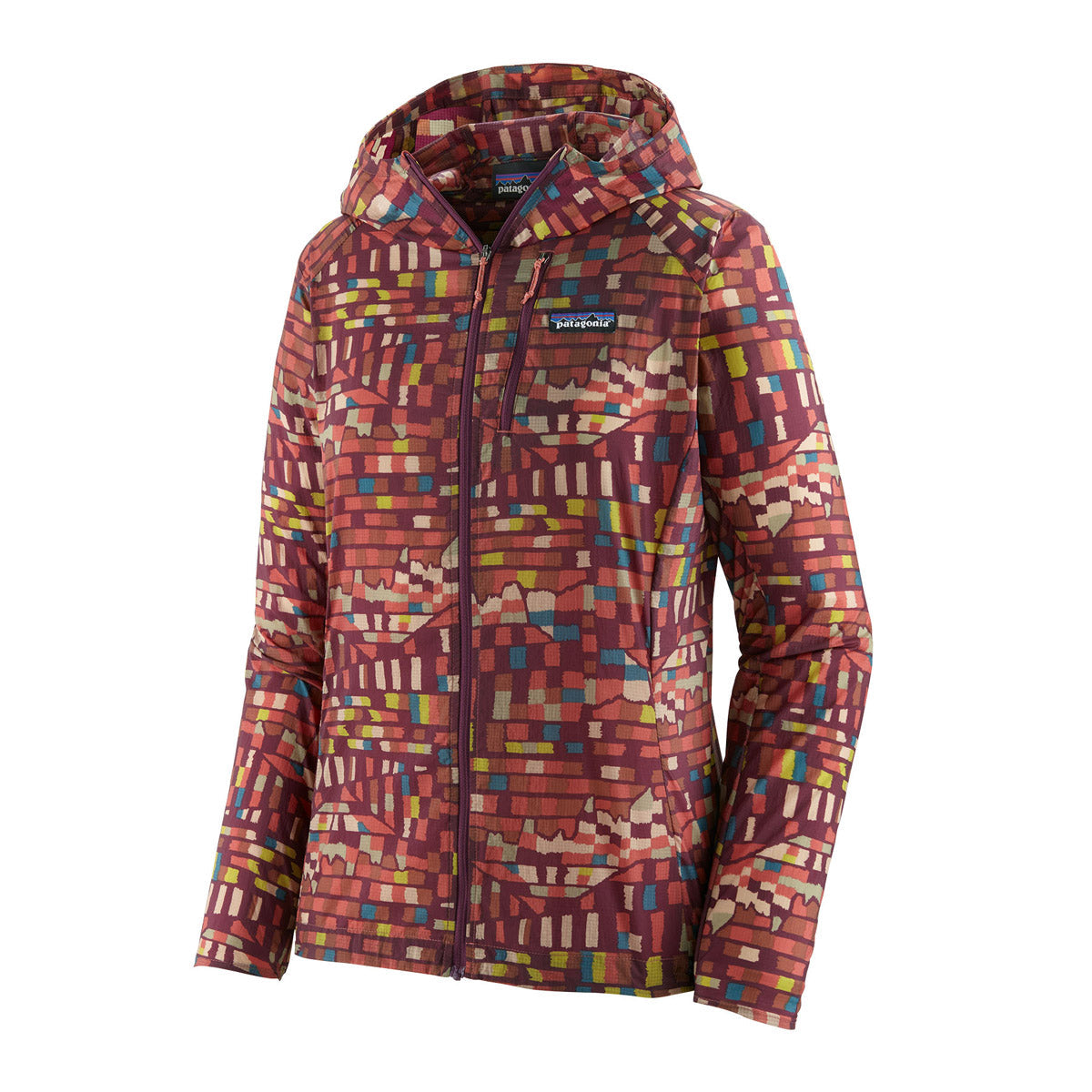 Patagonia Women's Houdini Jacket Fitz Roy Patchwork: Night Plum