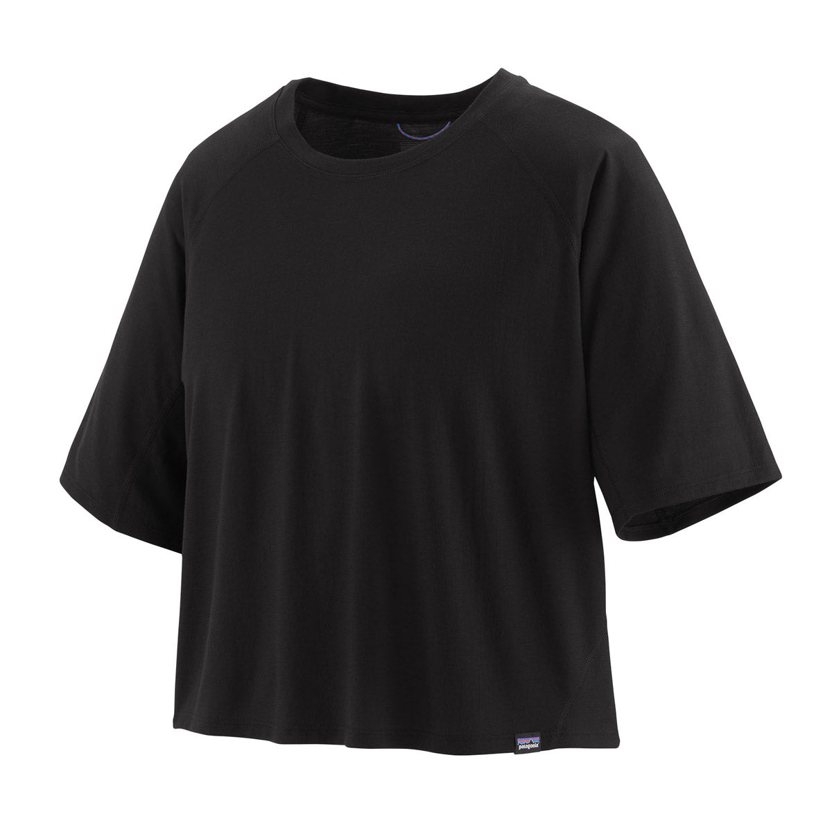 Patagonia Women's Short-Sleeve Capilene Cool Trail Cropped Shirt Black