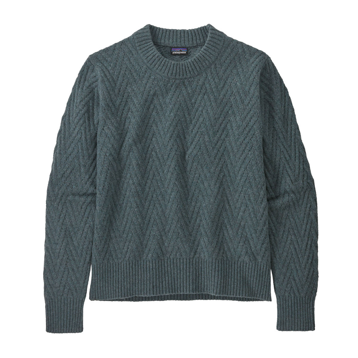 Patagonia Women's Recycled Wool Crewneck Sweater Chevron Cable: Nouveau Green