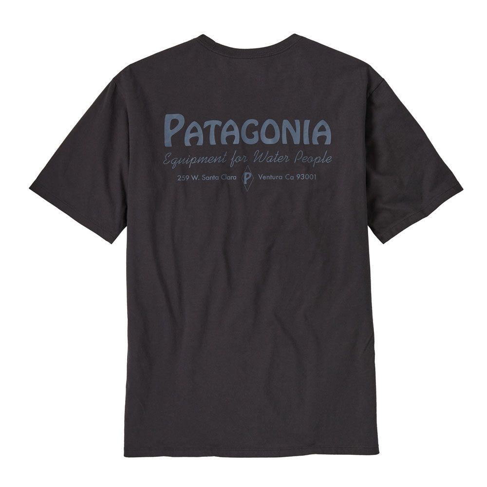 Patagonia Mens Water People Organic Pocket T-Shirt Water People Banner: Ink Black