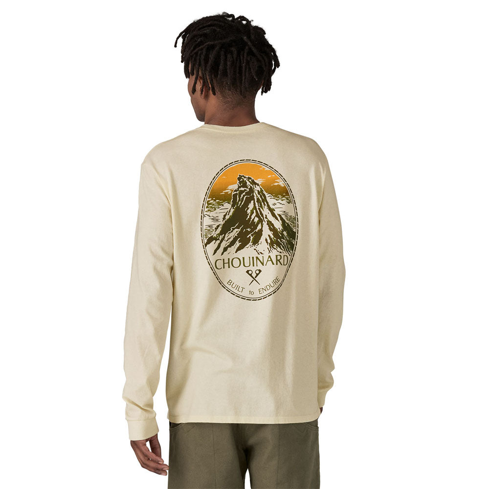 Patagonia Mens Long-Sleeved Chouinard Crest Responsibili-Tee Birch White