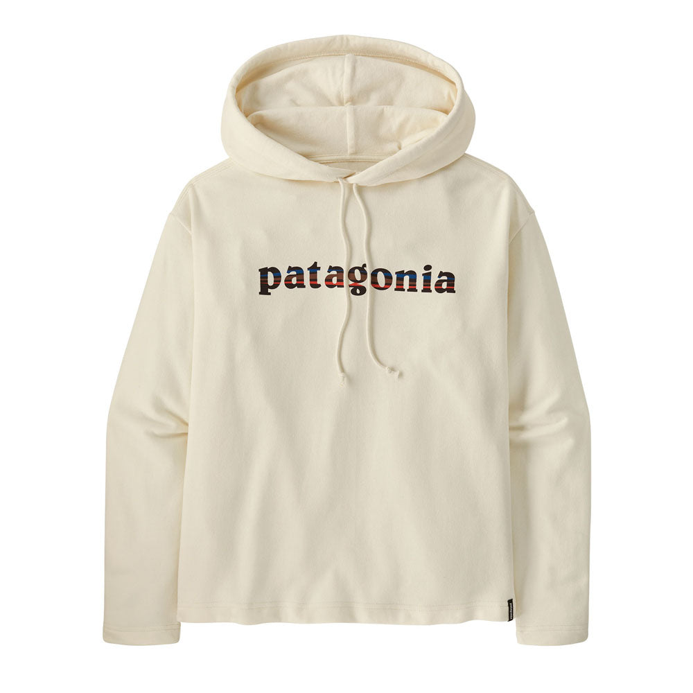Patagonia Womens Lightweight 73 Text Logo Wildrise Hoody Birch White