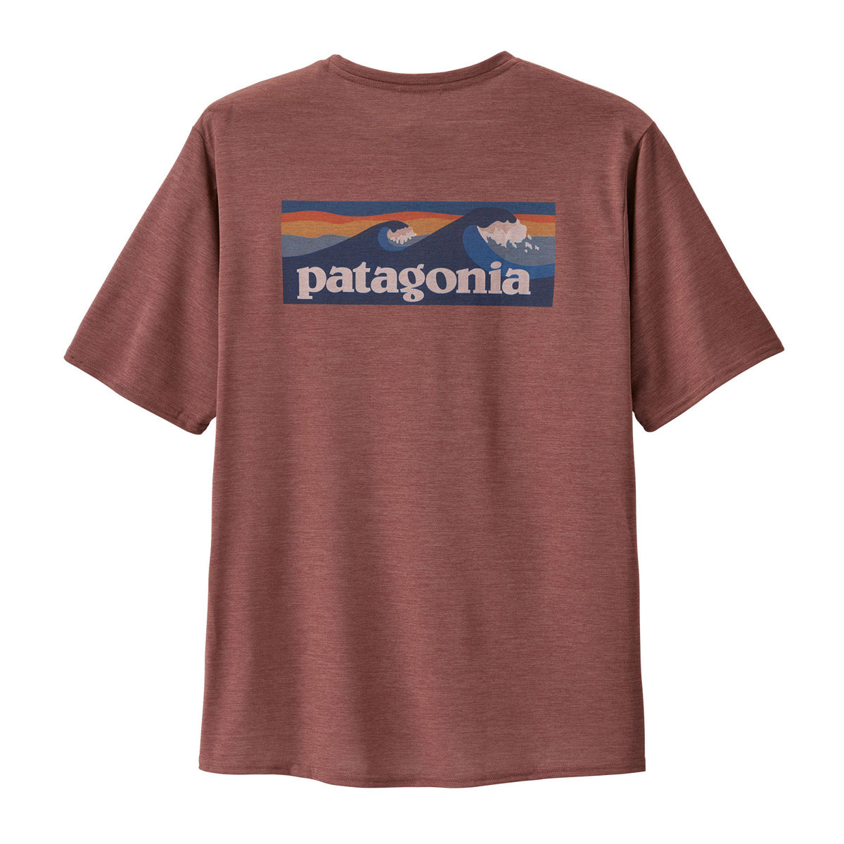 Patagonia Men&#39;s Capilene Cool Daily Graphic Shirt - Waters Boardshort Logo: Dulse Mauve X-Dye