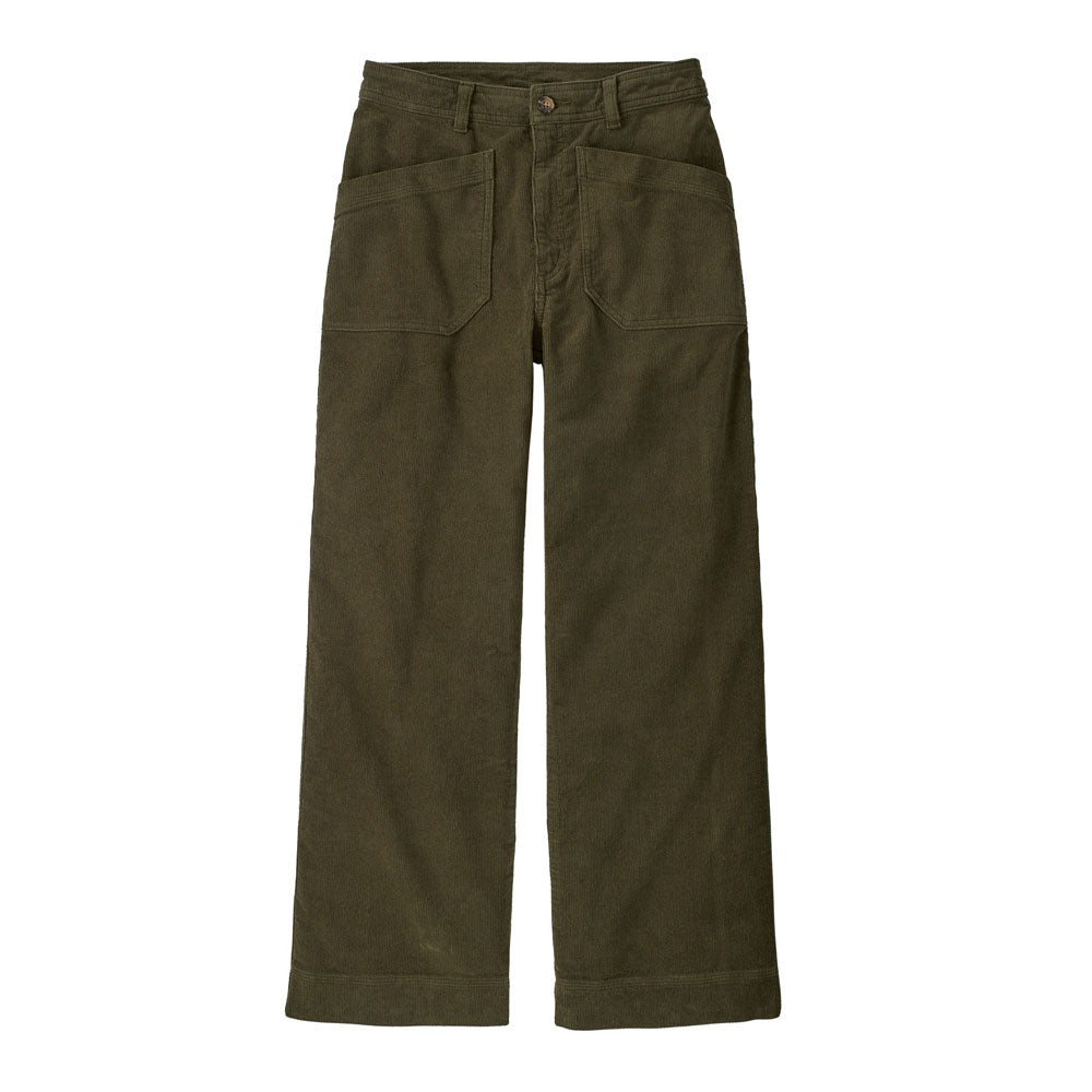 Patagonia Womens Wide Leg Cord Pants Basin Green