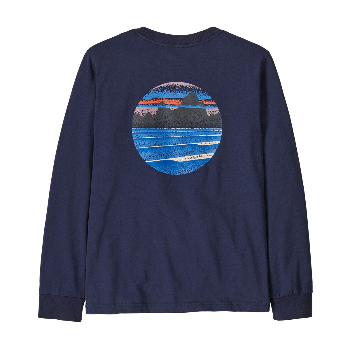 Patagonia Kids' Long-Sleeved Skyline Stencil T-Shirt New Navy