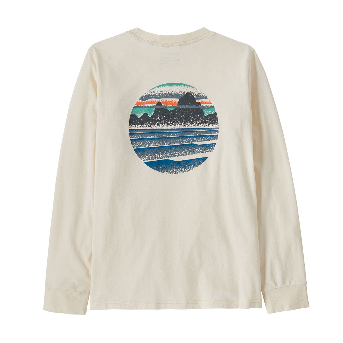 Patagonia Kids' Long-Sleeved Skyline Stencil T-Shirt Undyed Natural