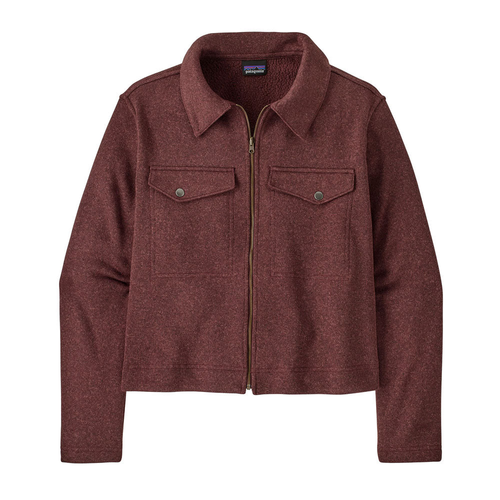 Patagonia Womens Better Sweater Zippered Chore Jacket Dark Ruby