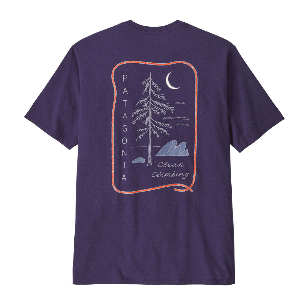 Patagonia Mens Clean Climb Roots Responsibili-Tee Plummet Purple