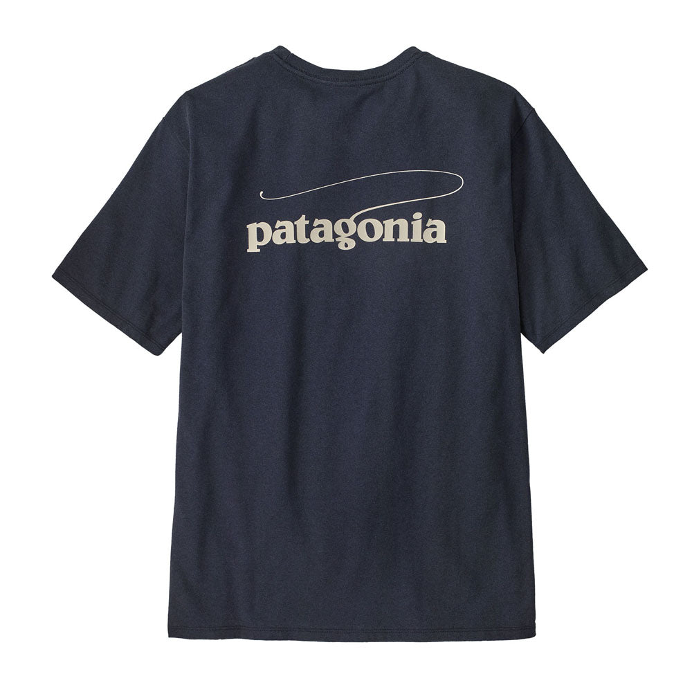 Patagonia Mens Casting Logo Responsibili-Tee Smolder Blue